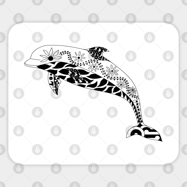 magical floral dolphin in zendoodle totonac art ecopop Sticker by jorge_lebeau